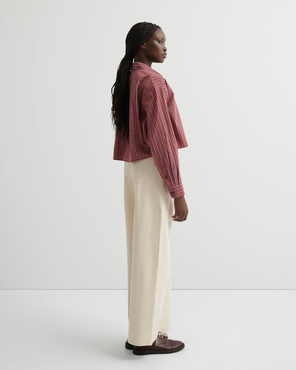 Kowtow Lauren Shirt - Maroon Check