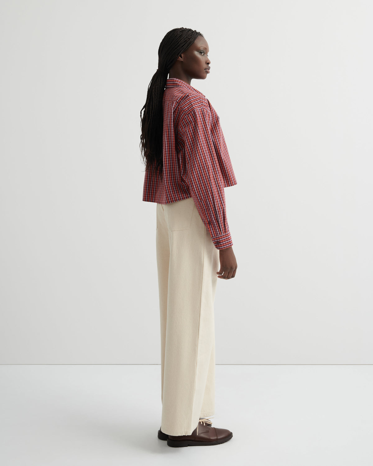 Kowtow Lauren Shirt - Maroon Check