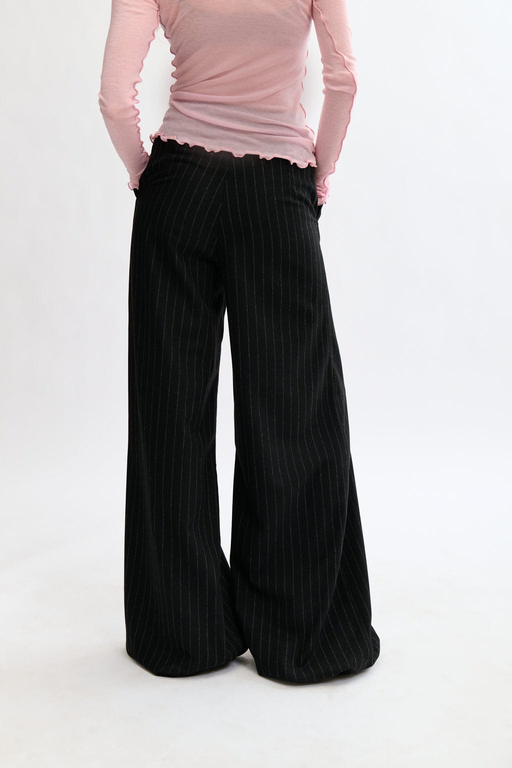 Eliza Faulkner Lavoy Pant - Warm Grey Pinstripe