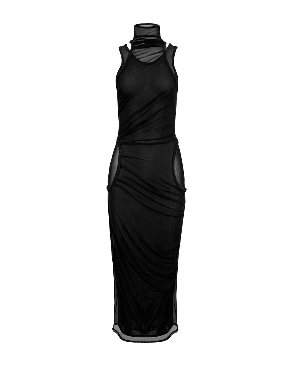 Coperni Layered Mesh Dress - black