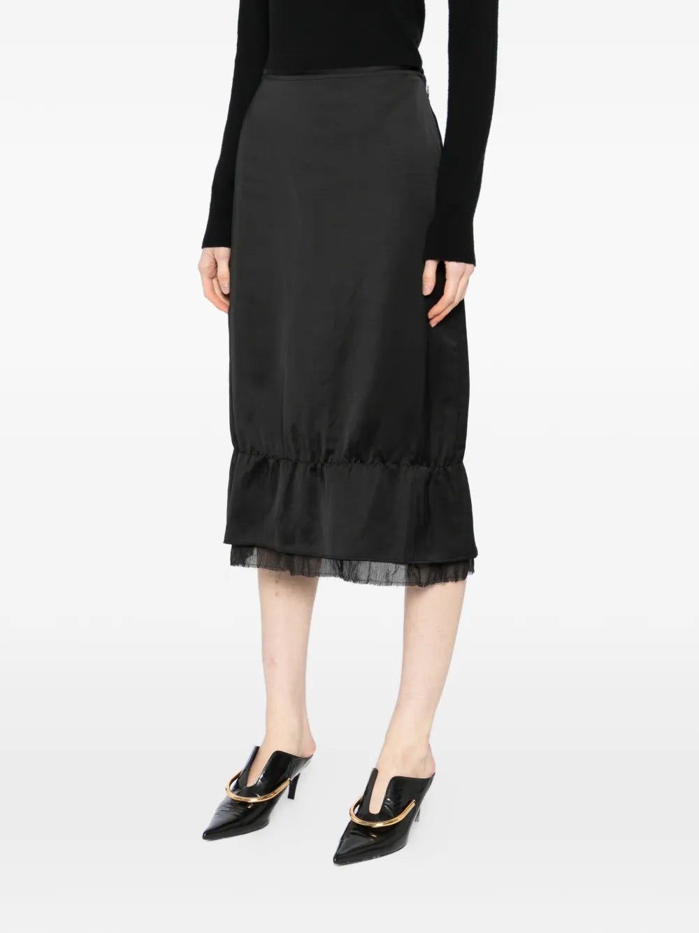 Totême Layered Satin Skirt