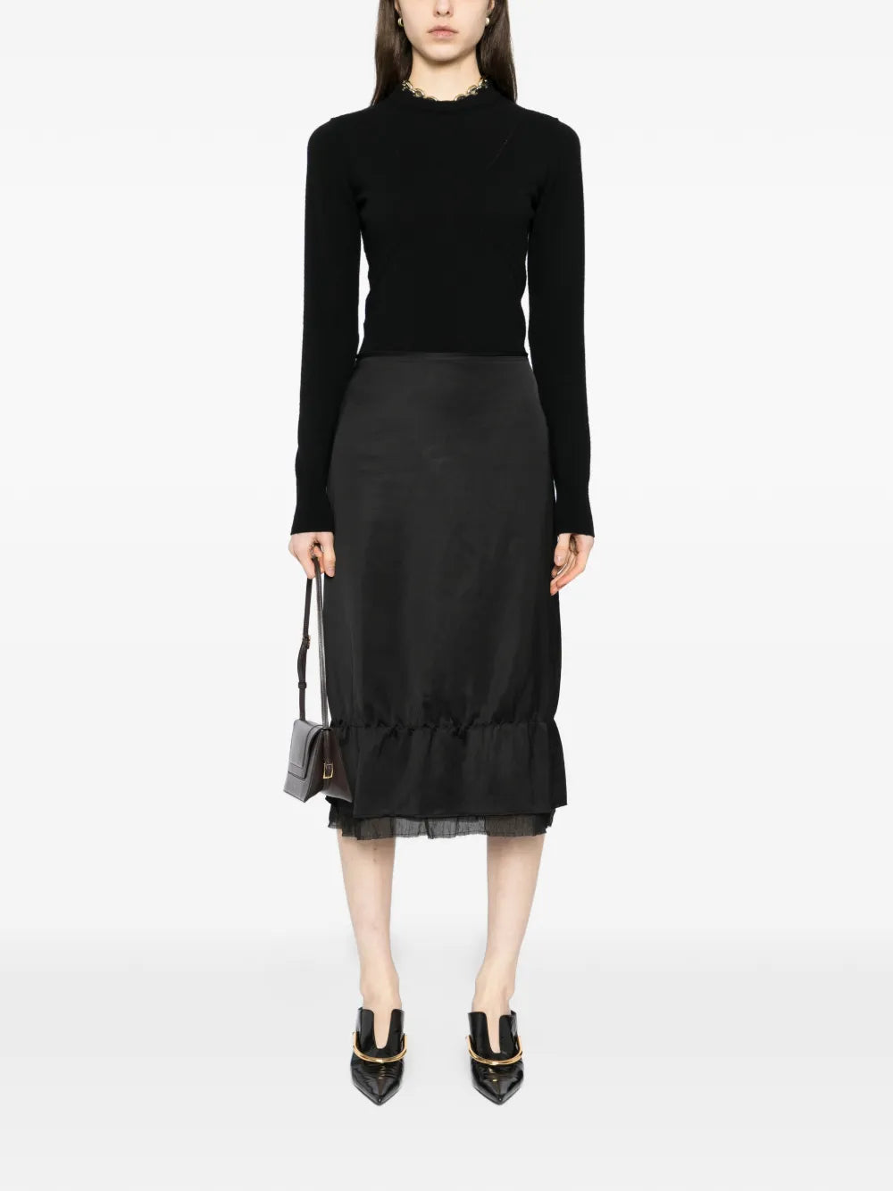 Totême Layered Satin Skirt
