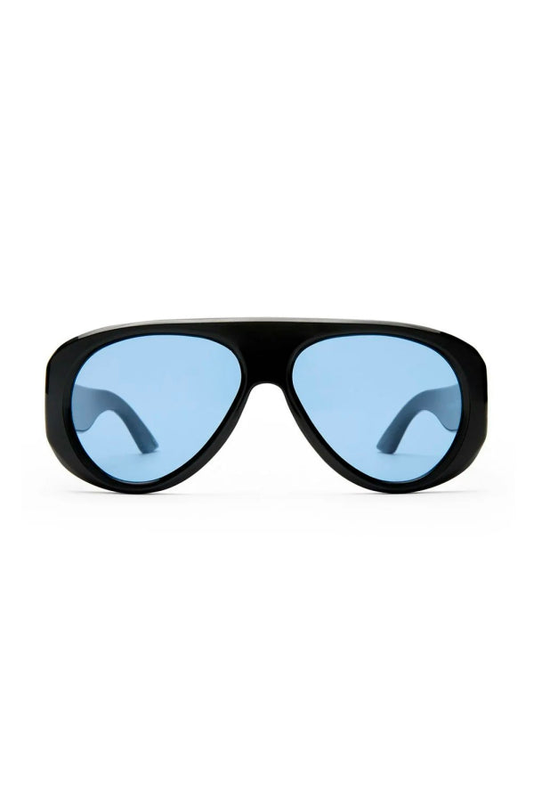 Le Specs Dream Boat Sunglasses - Black - Blue Mono