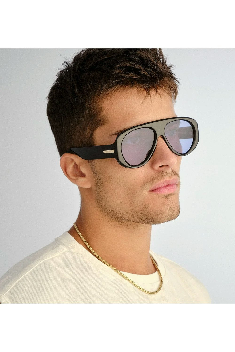Le Specs Dream Boat Sunglasses - Black - Blue Mono
