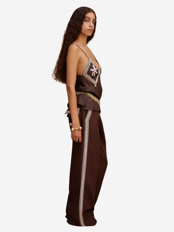 ALEMAIS Leandra Corded Cami Top - Chocolate