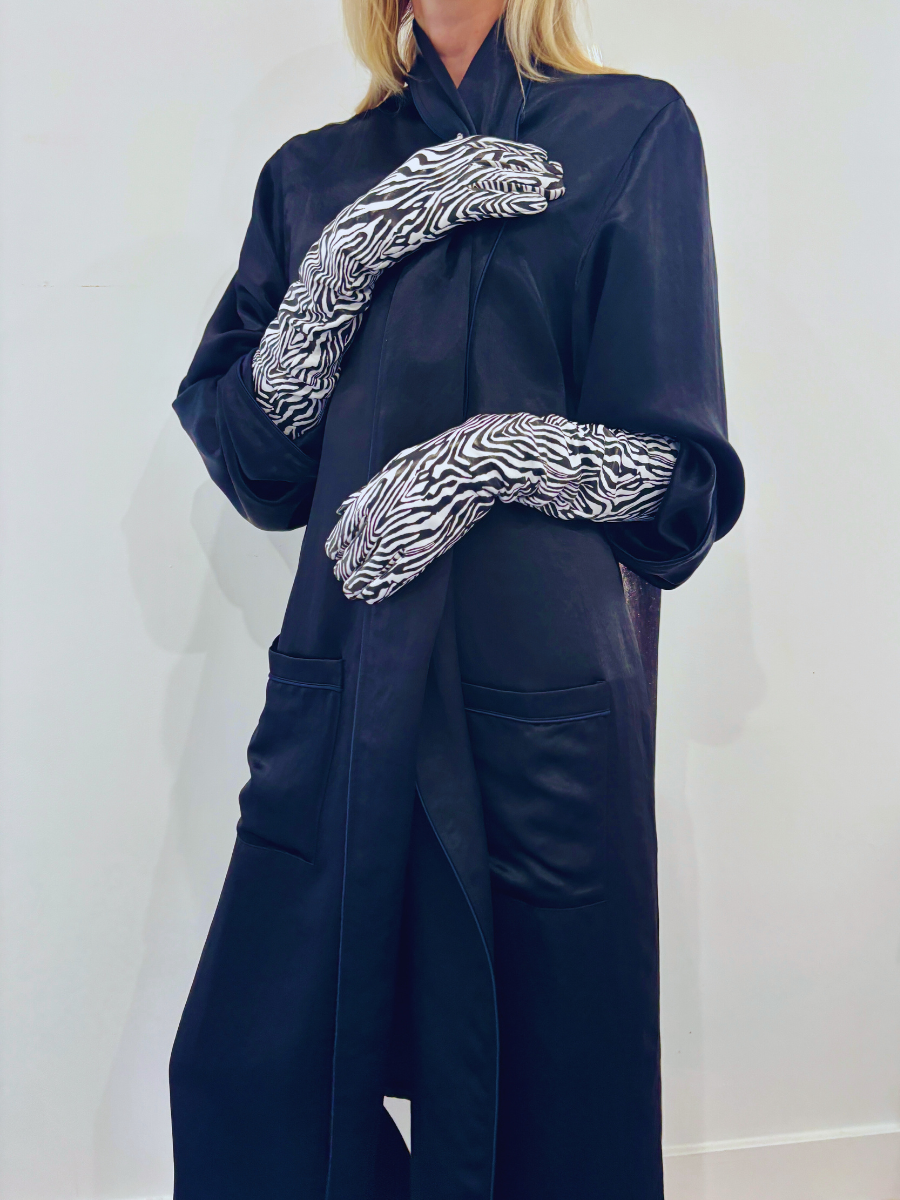 MARGARET Leather Opera Gloves | Zebra
