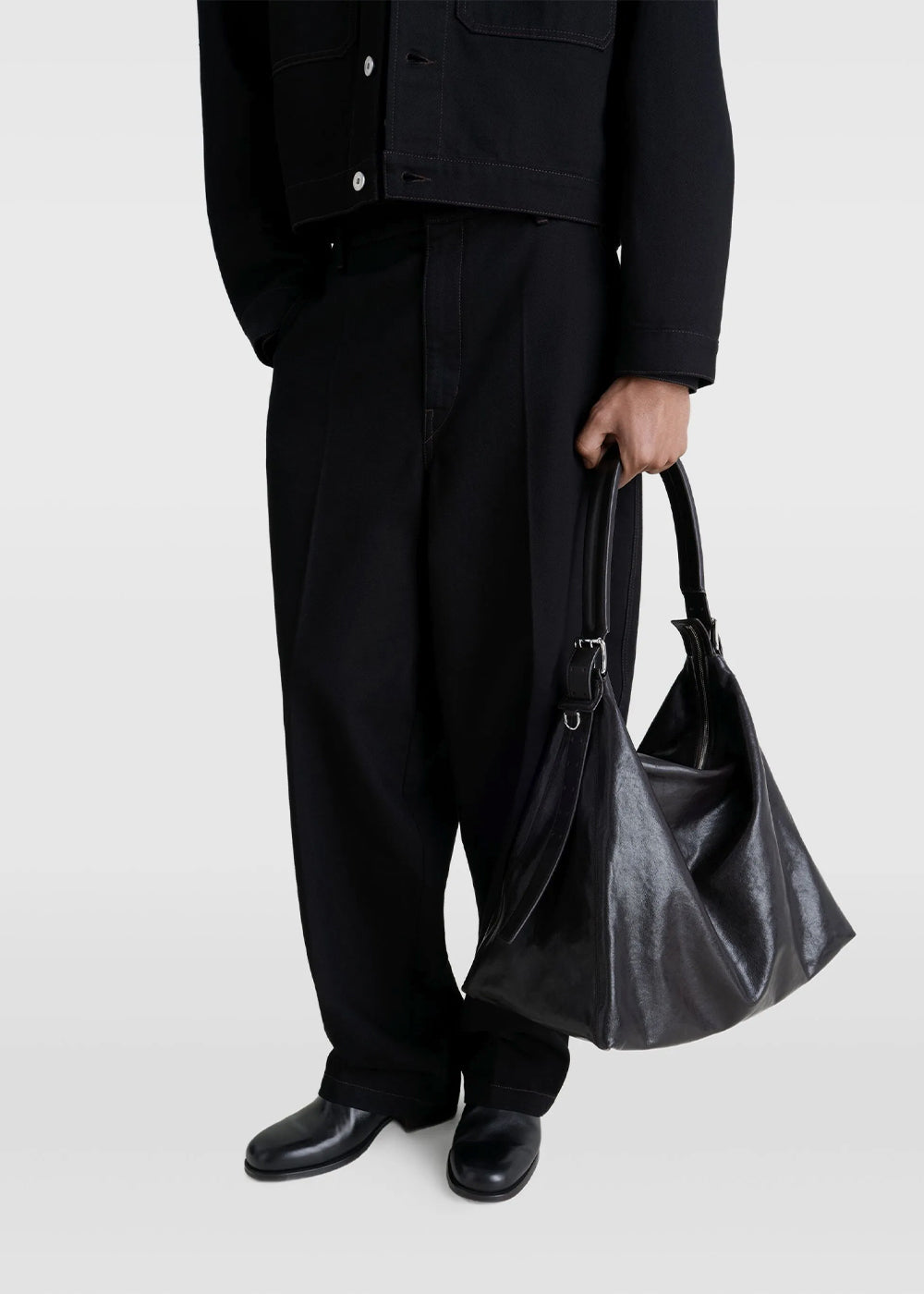 Lemaire Belted Hobo Bag - Dark Chocolate