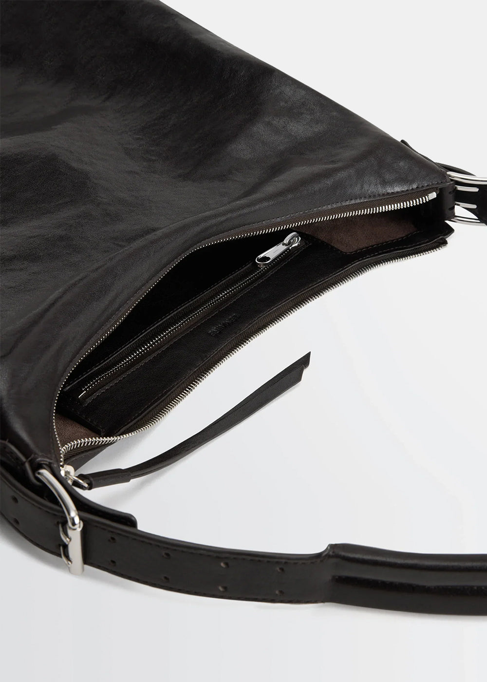 Lemaire Belted Hobo Bag - Dark Chocolate