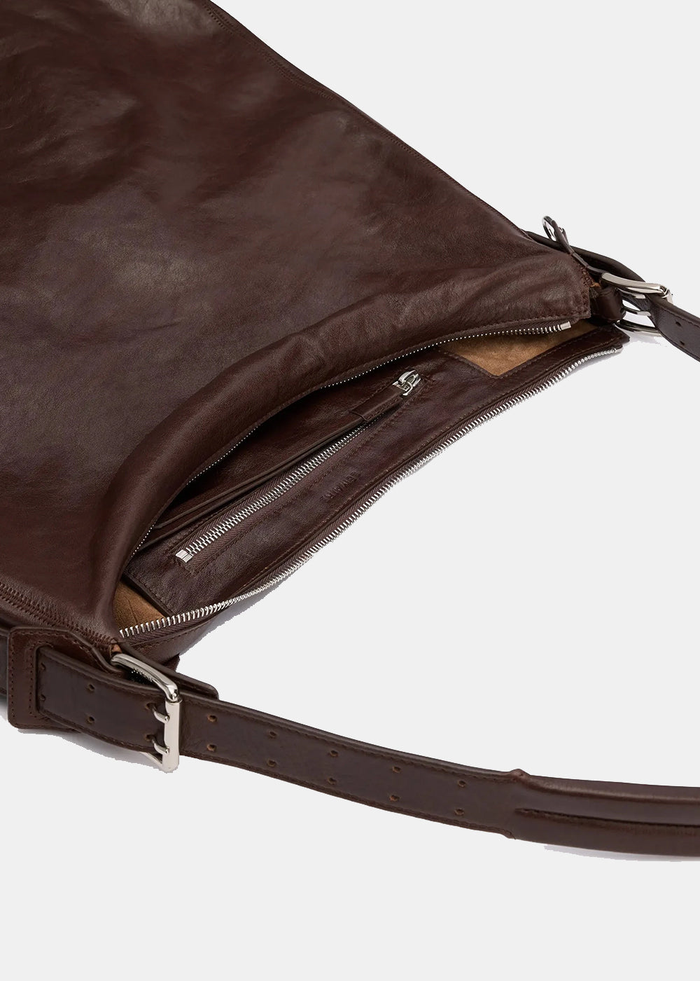 Lemaire Belted Hobo Bag - Espresso