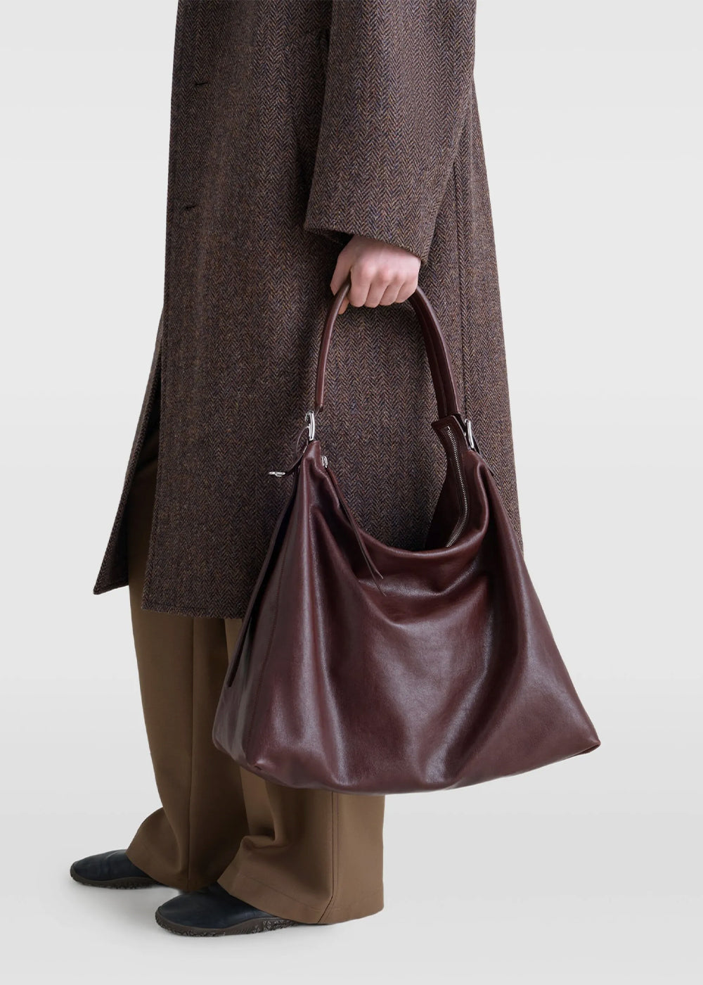 Lemaire Belted Hobo Bag - Espresso