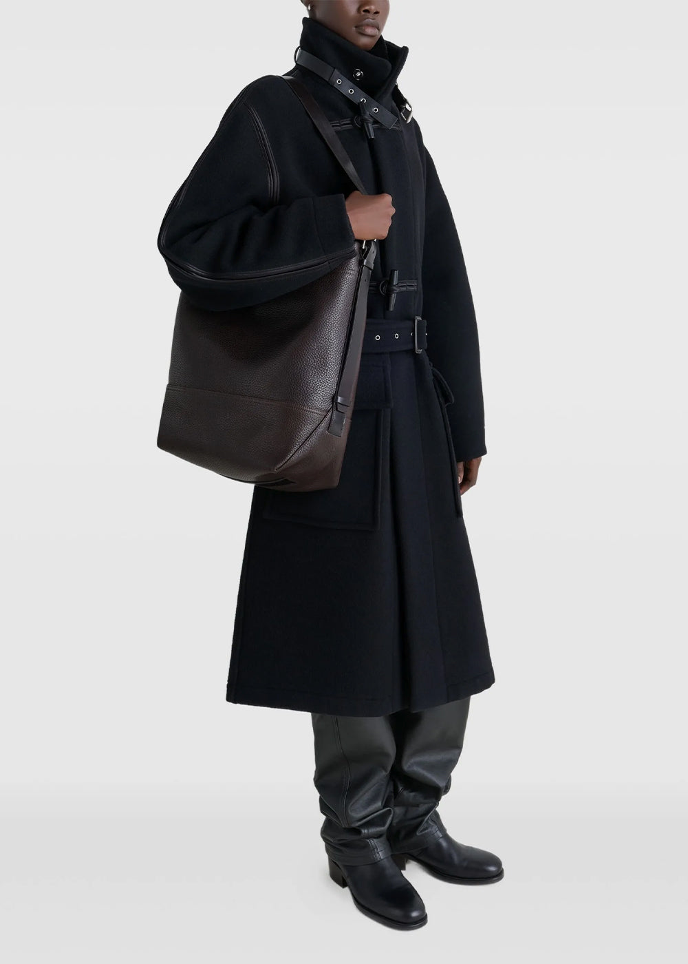 Lemaire Belted Tote Bag - Dark Chocolate