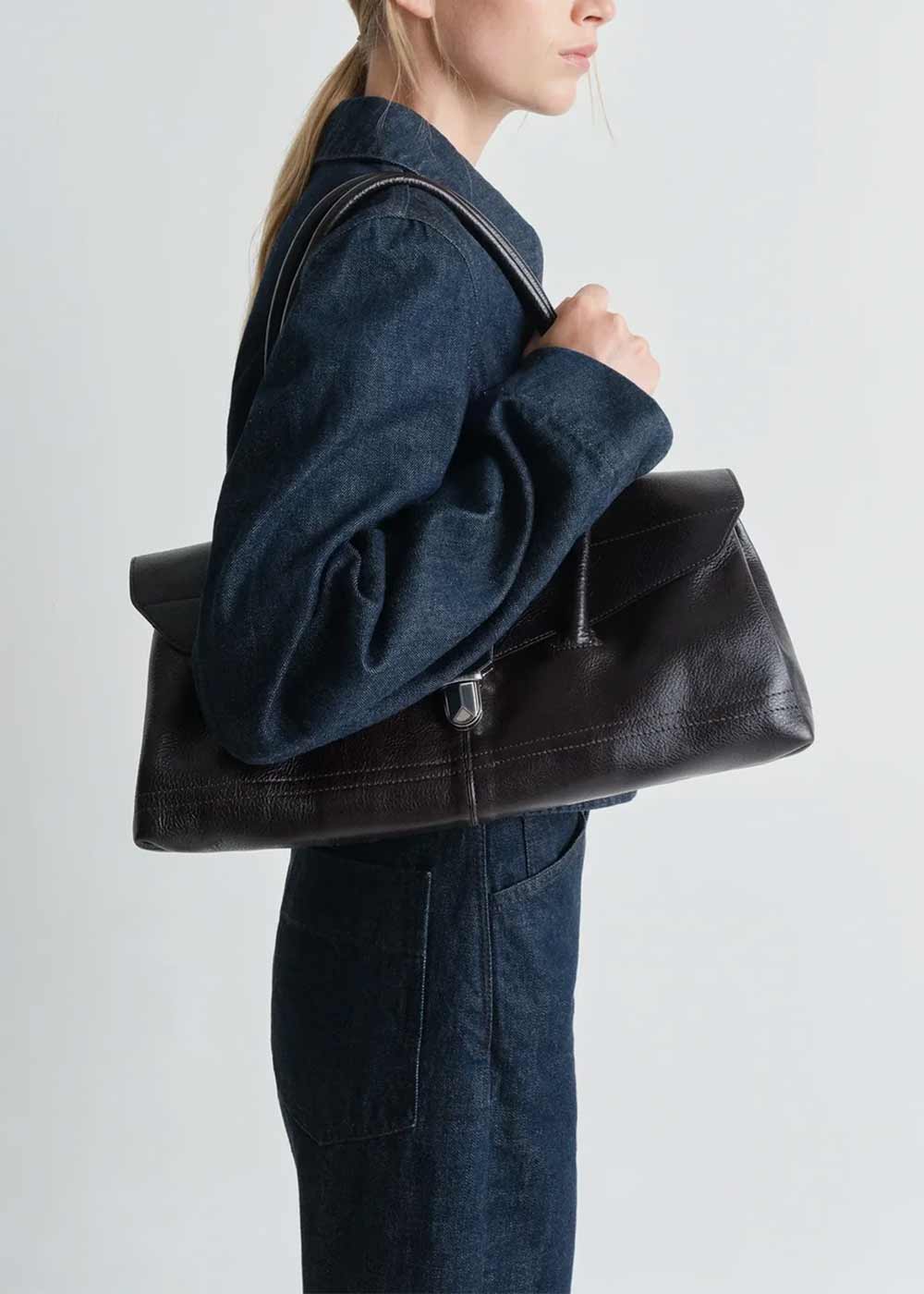 Lemaire Espresso Shoulder Gear Bag - Espresso