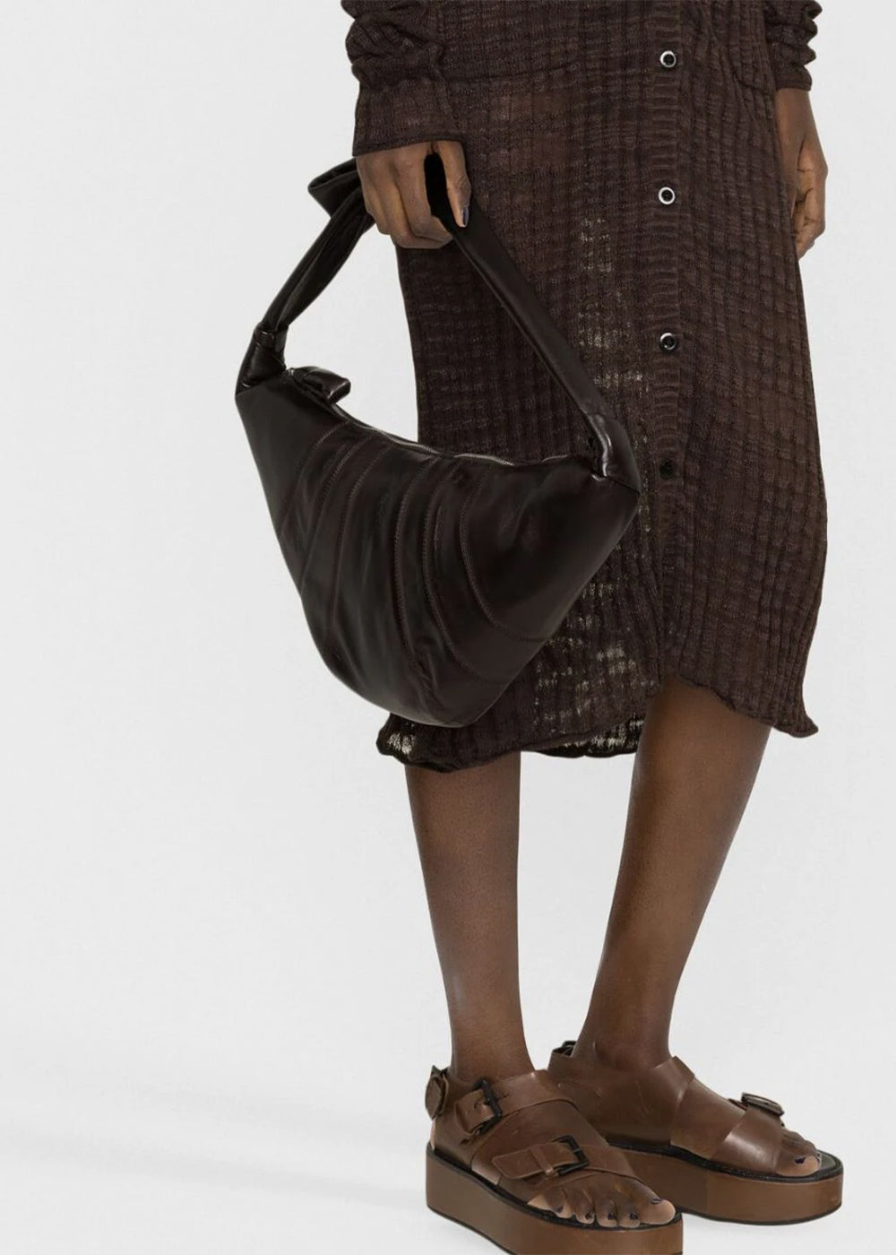 Lemaire Medium Croissant Bag - Dark Chocolate