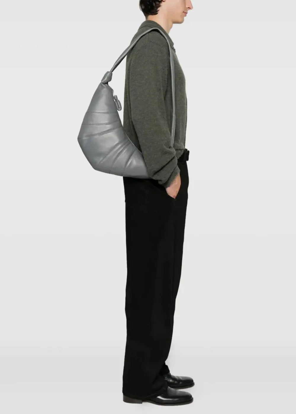 Lemaire Medium Croissant Bag - Smoked Pearl