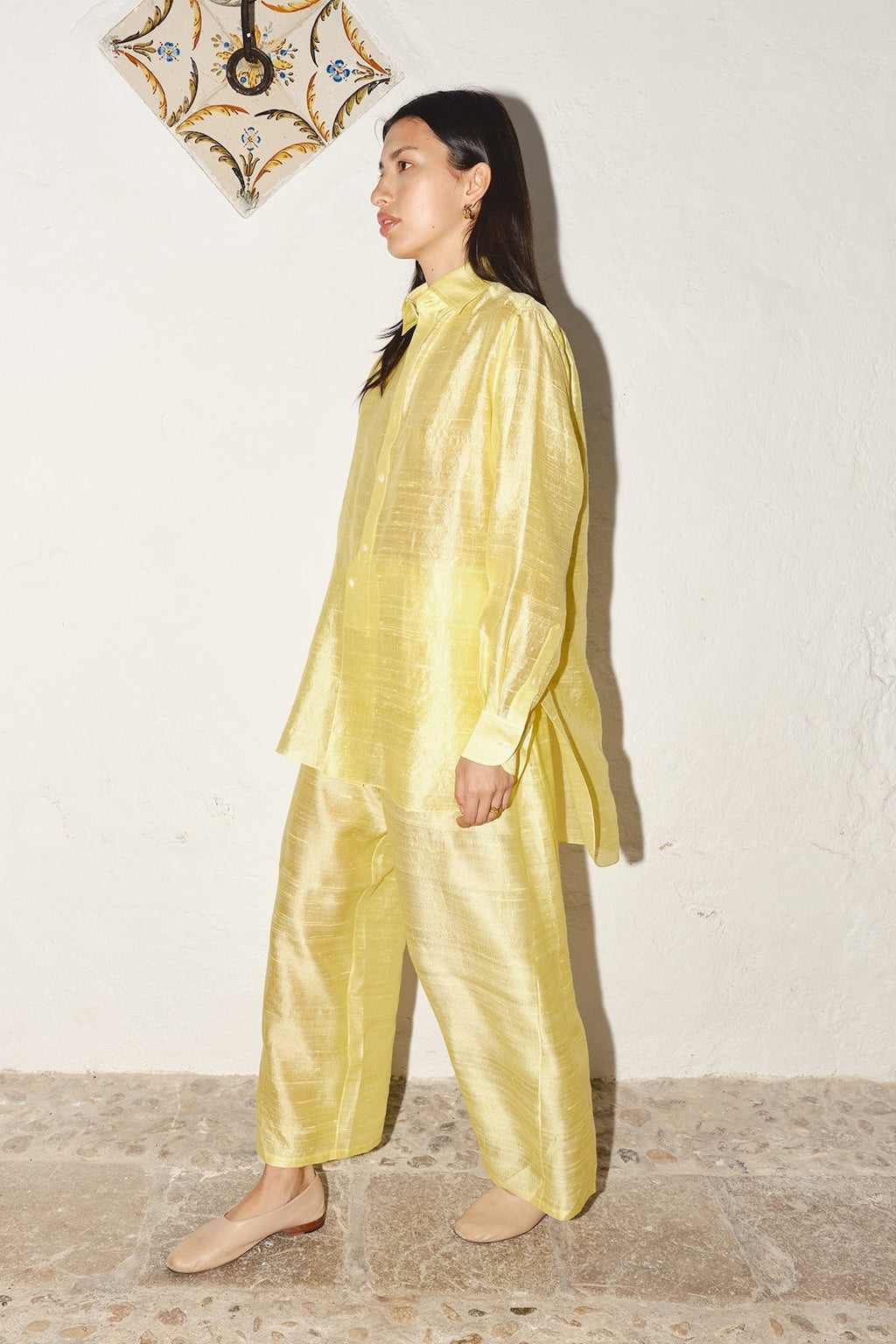 Datura Judo Dupion Pants - Lemon Butter