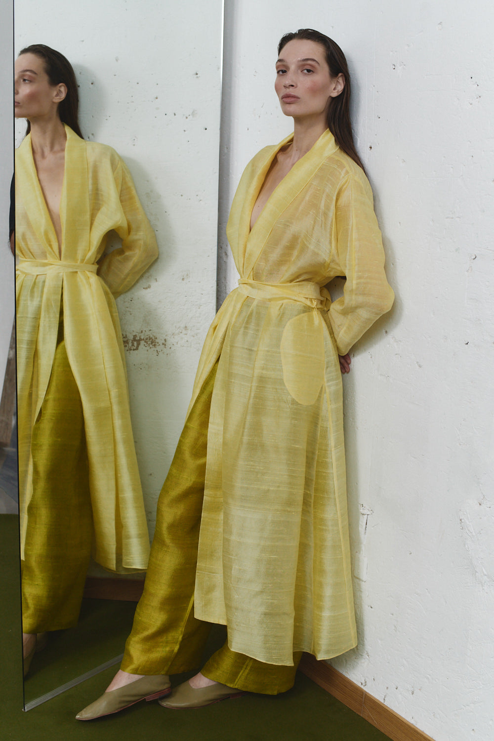 Datura Dupion Kimono Dress - Lemon Butter