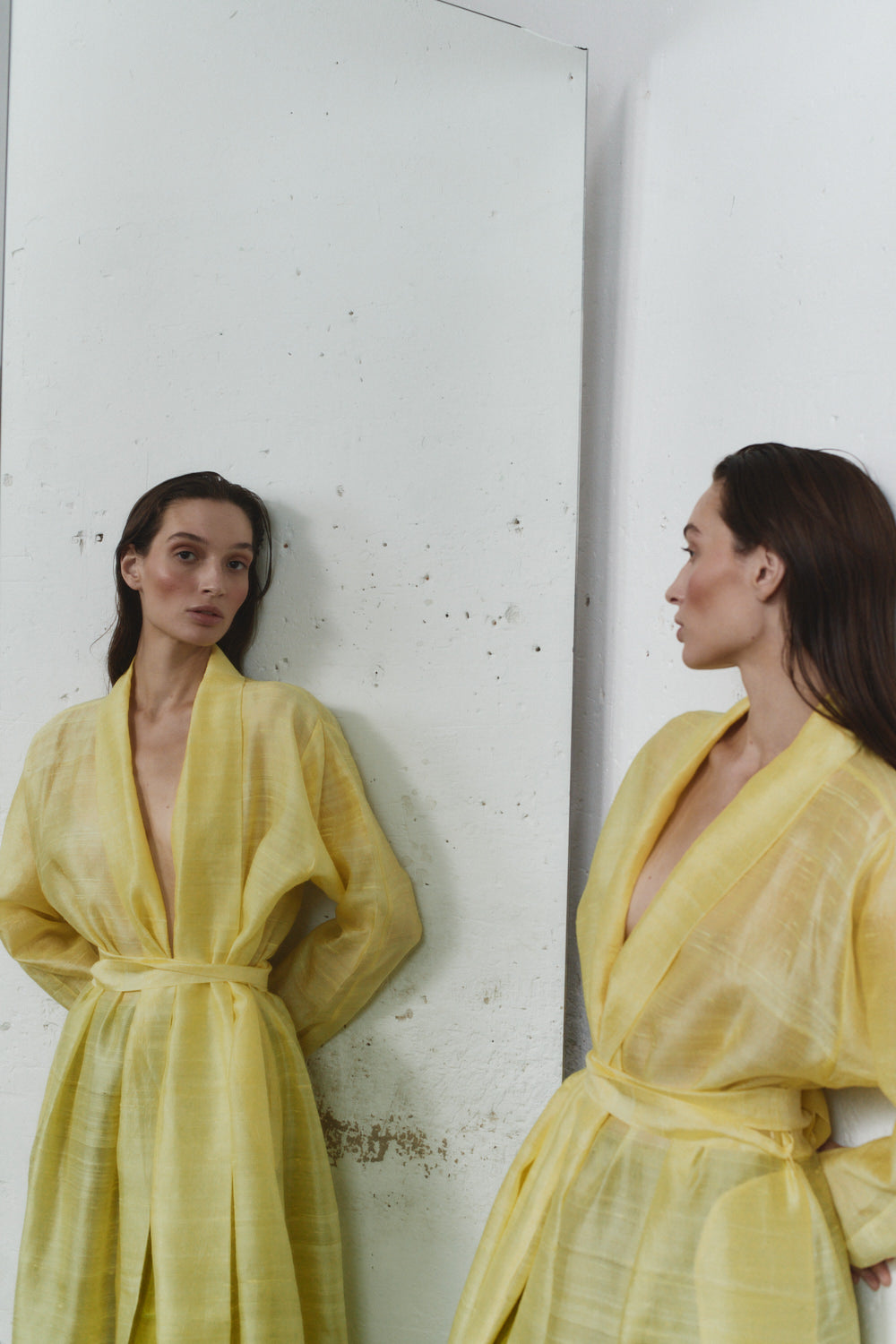 Datura Dupion Kimono Dress - Lemon Butter