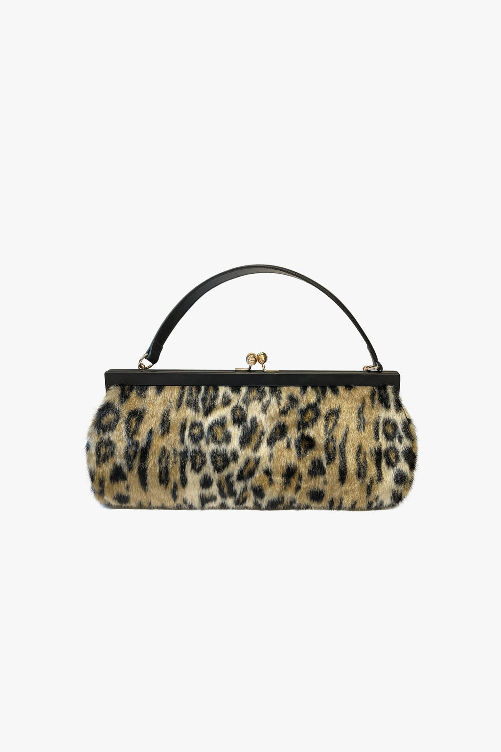 Anna Sui Leopard Faux Fur East West Handbag
