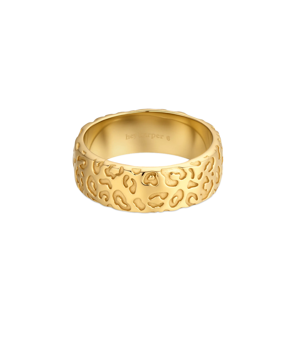 Hey Harper Leopard Print Band Ring
