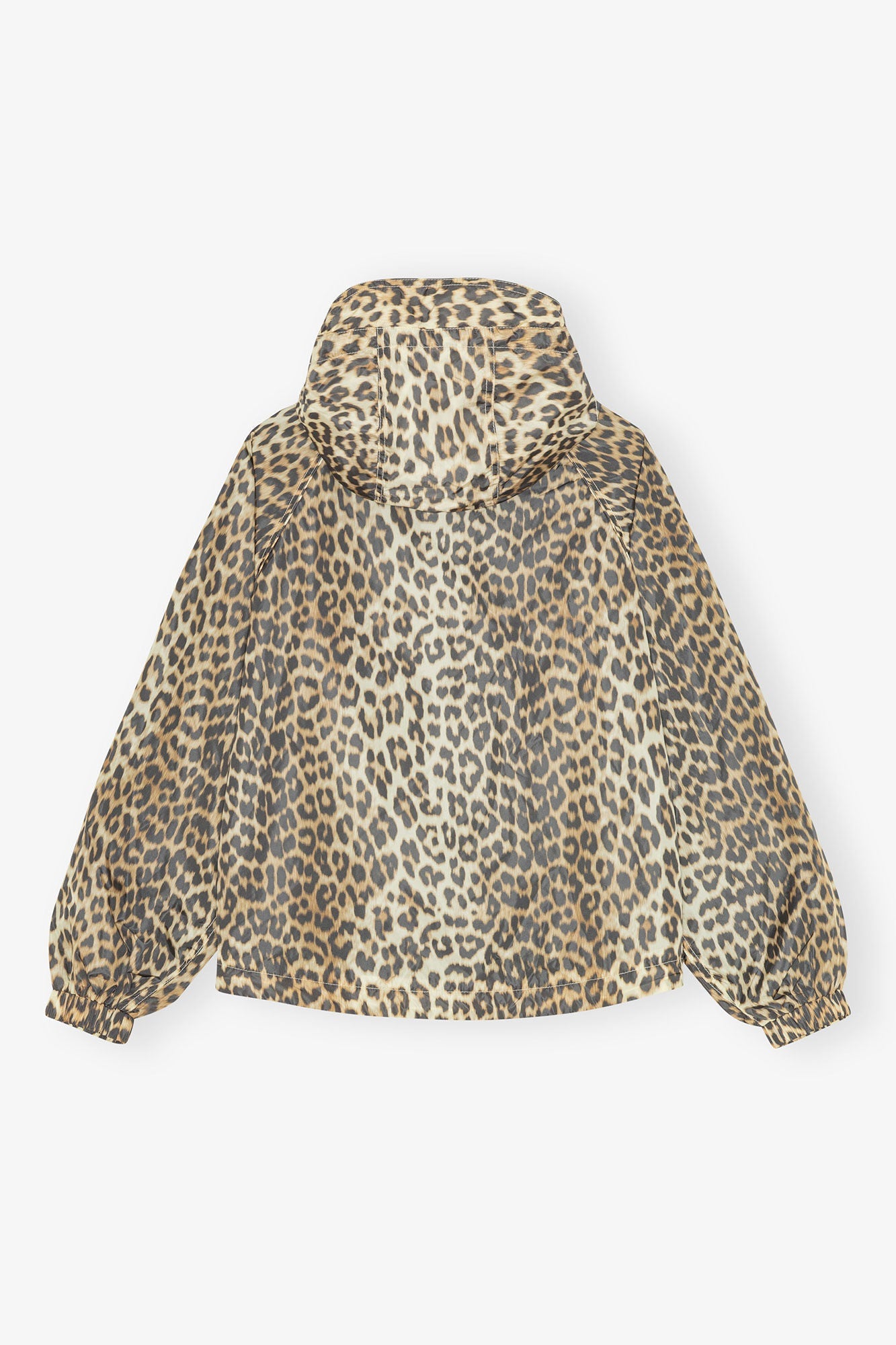 Ganni Leopard Print Nylon Jacket - Almond Milk