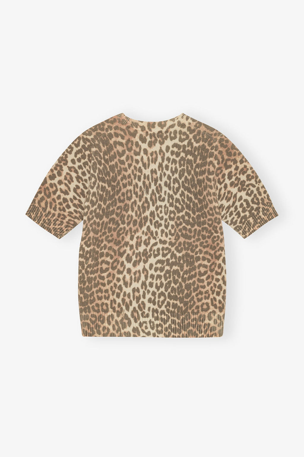 Ganni Leopard Wool Mix T-shirt