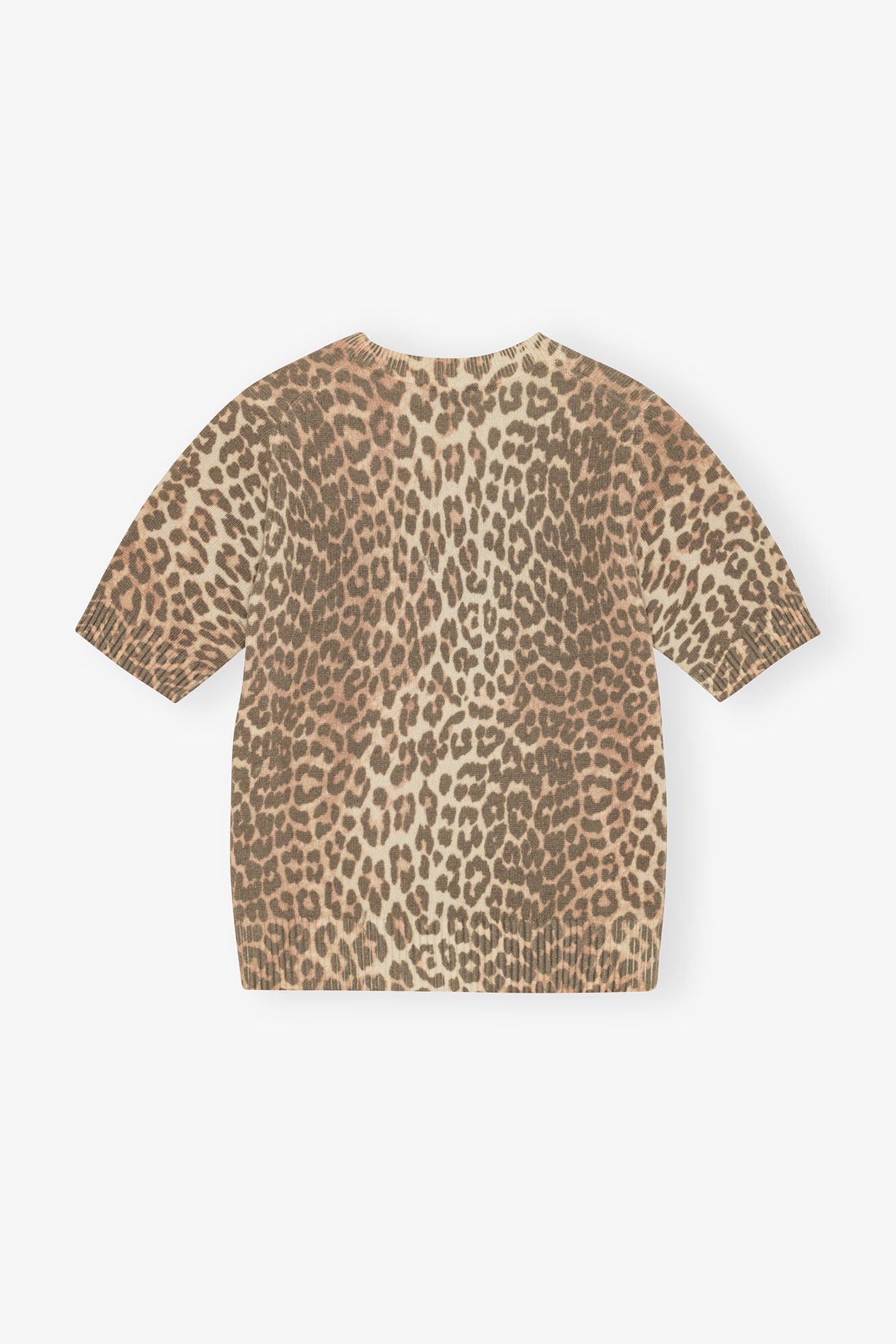 Ganni Leopard Wool Mix T-shirt