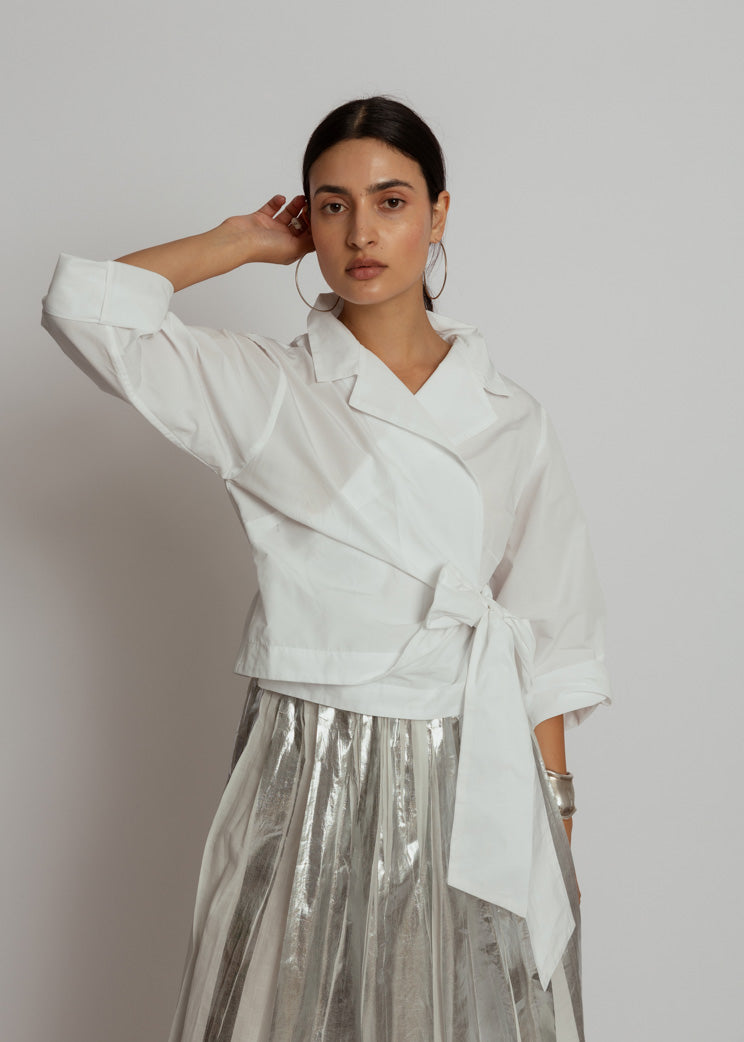 Les Filles d'Ailleurs Wrap Top - White