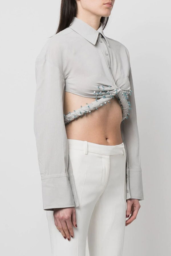 Jacquemus Light Grey La Chemise Perli Shirt - Light Grey