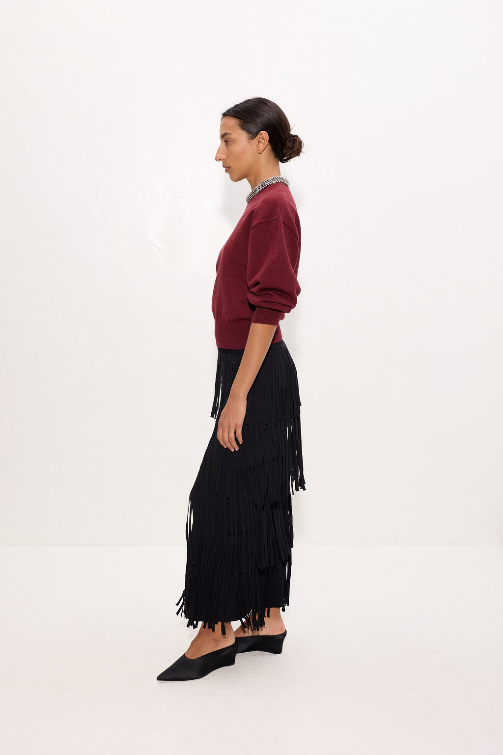 Simon Miller Lillian Embellished Sweater - Bordeaux