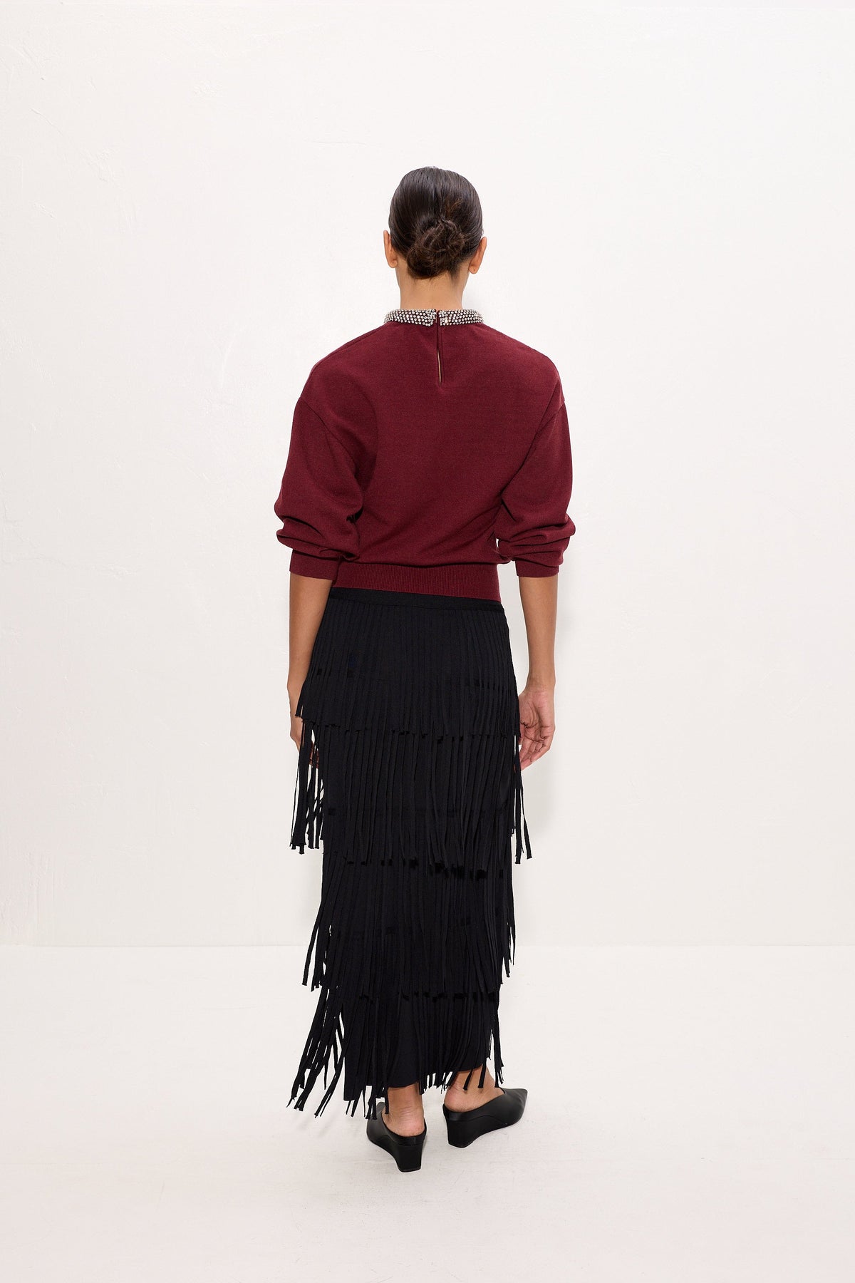 Simon Miller Lillian Embellished Sweater - Bordeaux