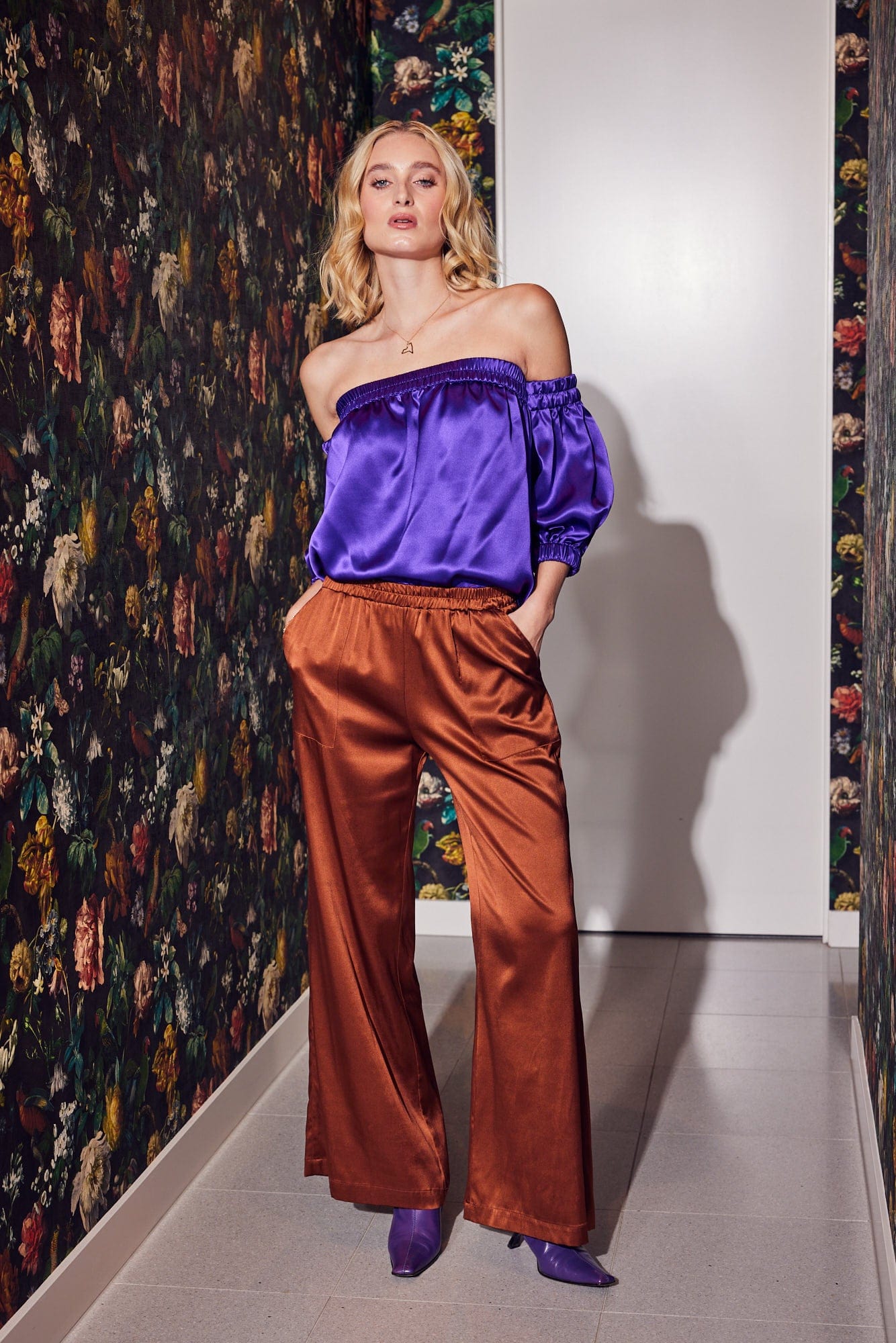 Lindsay Nicholas New York Off The Shoulder Top - Purple