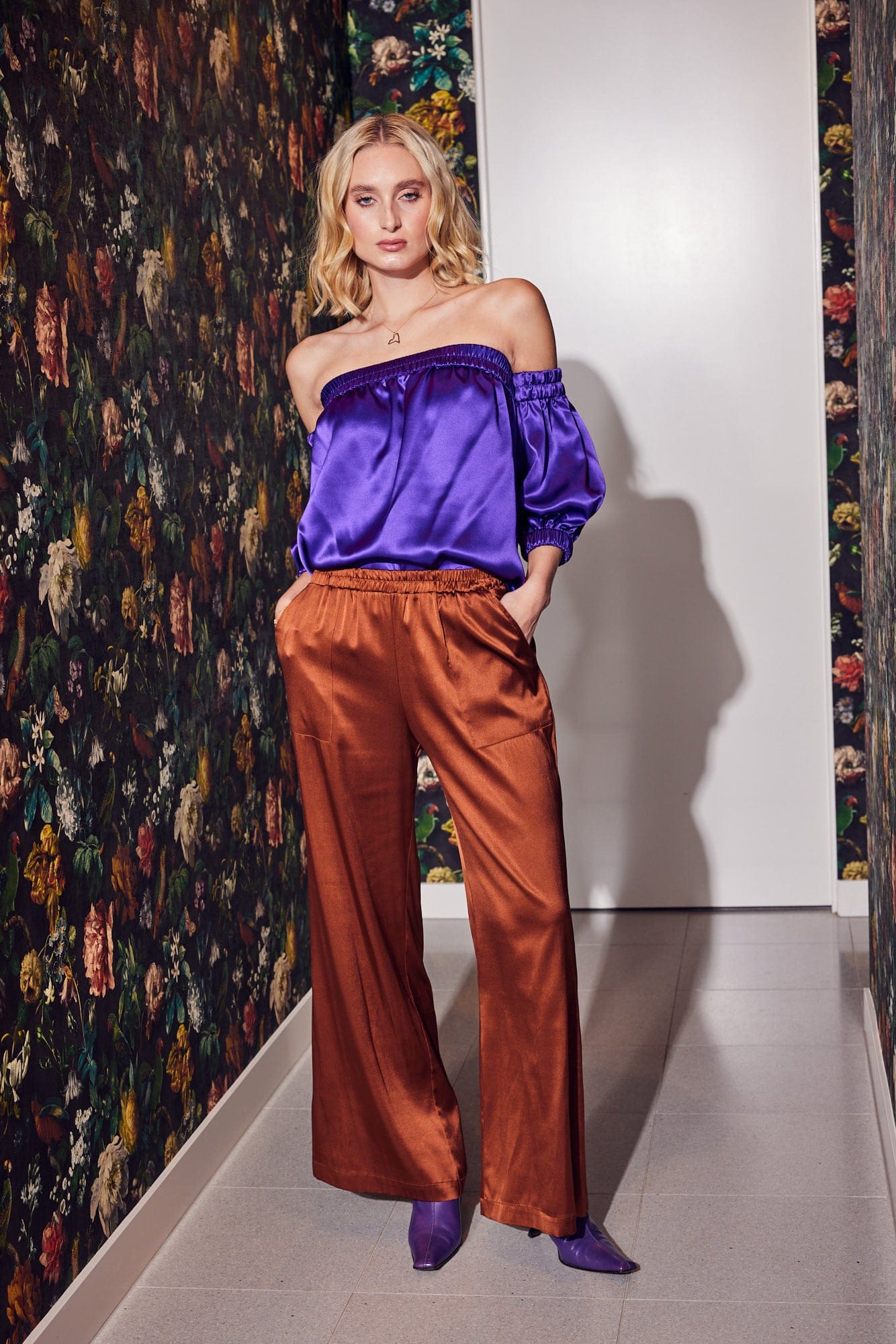 Lindsay Nicholas New York Off The Shoulder Top - Purple