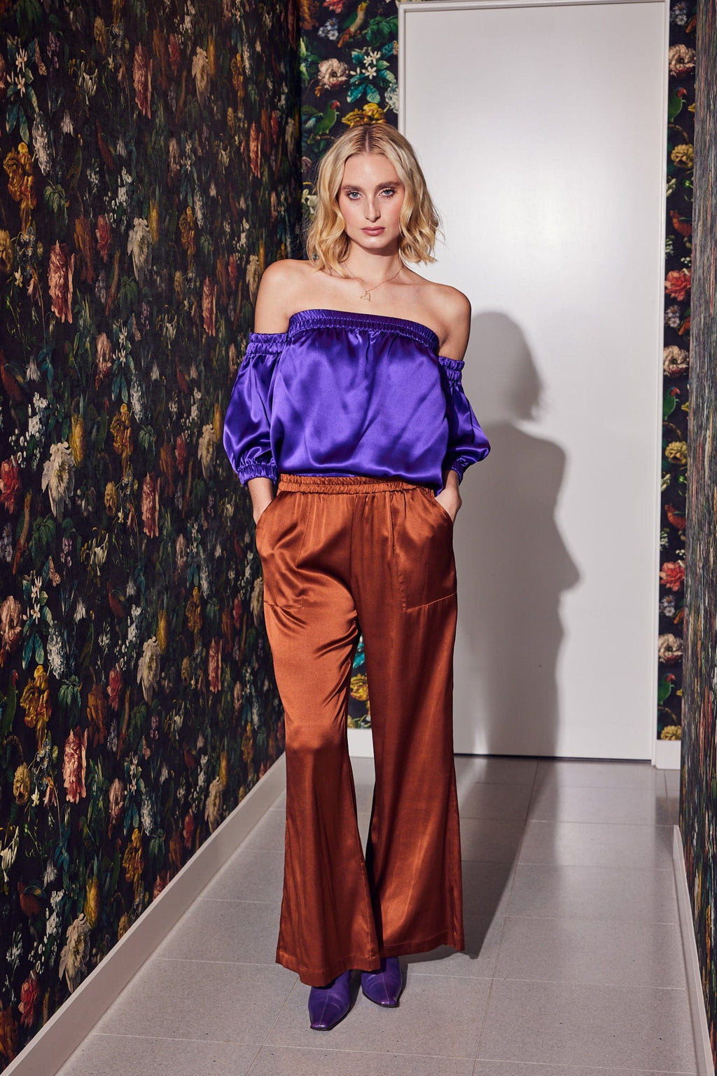 Lindsay Nicholas New York Off The Shoulder Top - Purple