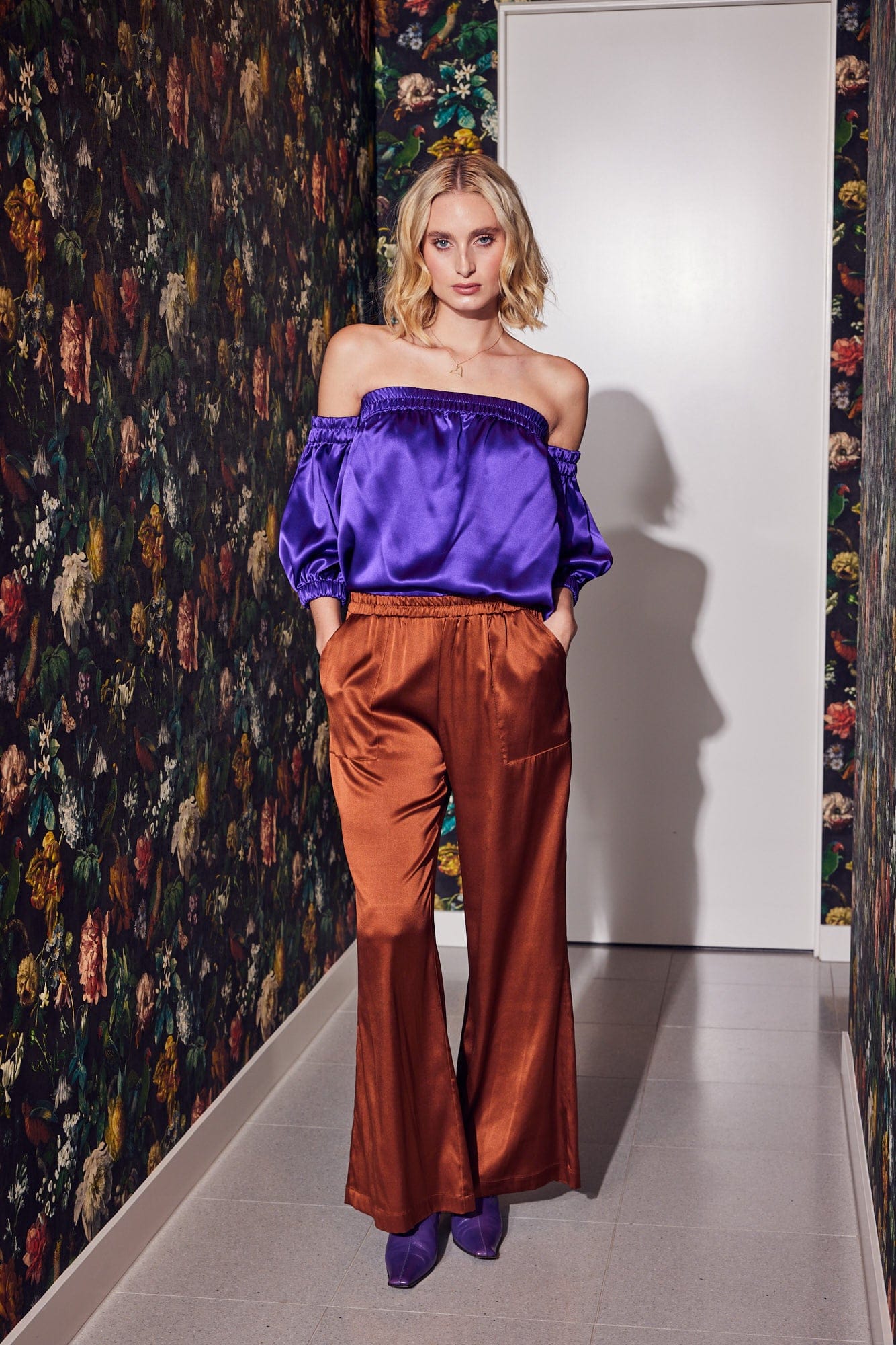 Lindsay Nicholas New York Off The Shoulder Top - Purple
