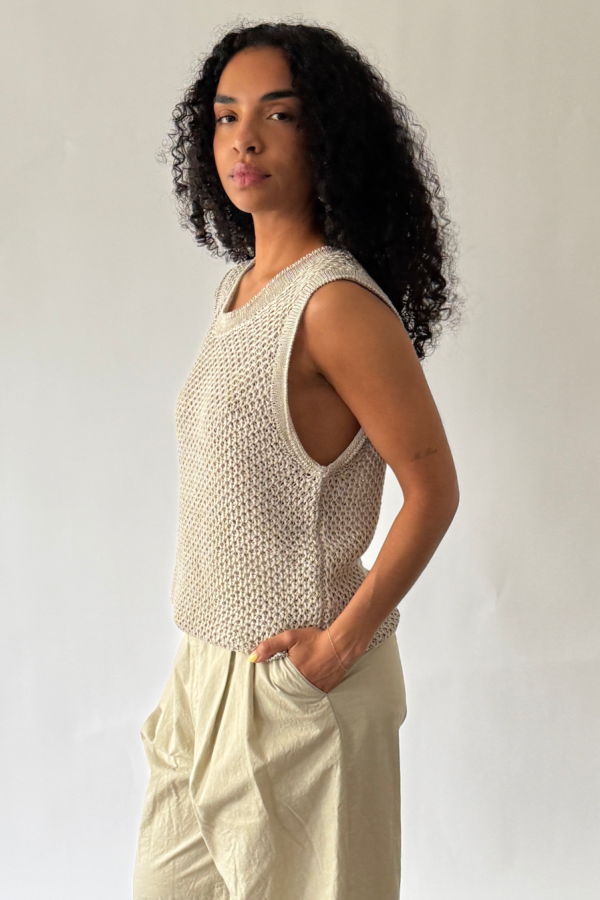 SAYAKA DAVIS NEW YORK Linen Knit Tank - Sand