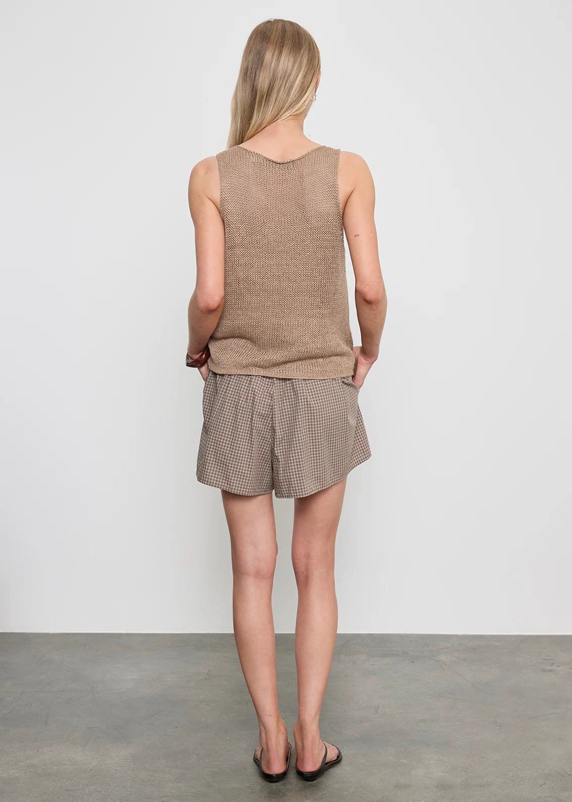 Enza Costa Linen Open Knit Tank