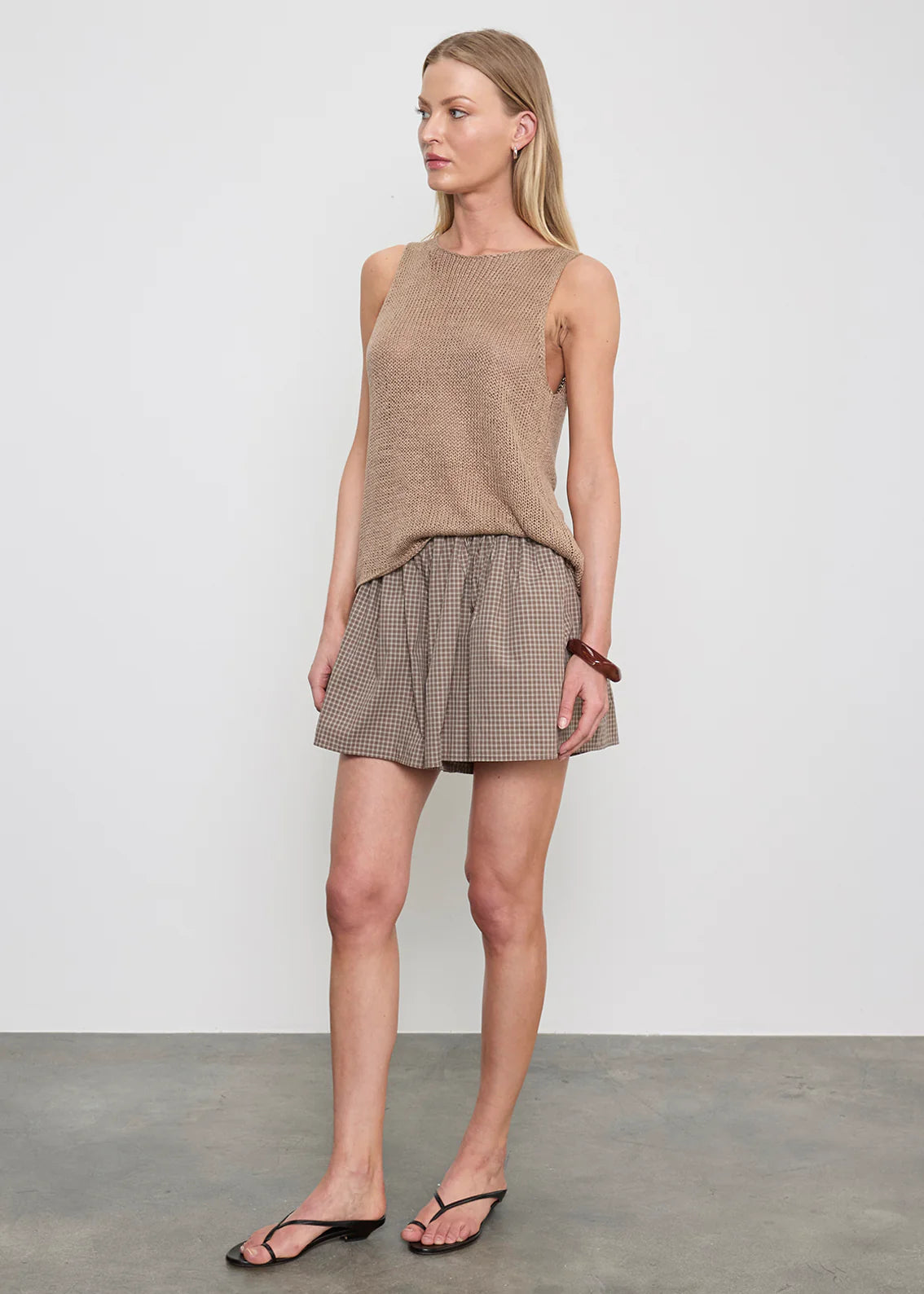 Enza Costa Linen Open Knit Tank