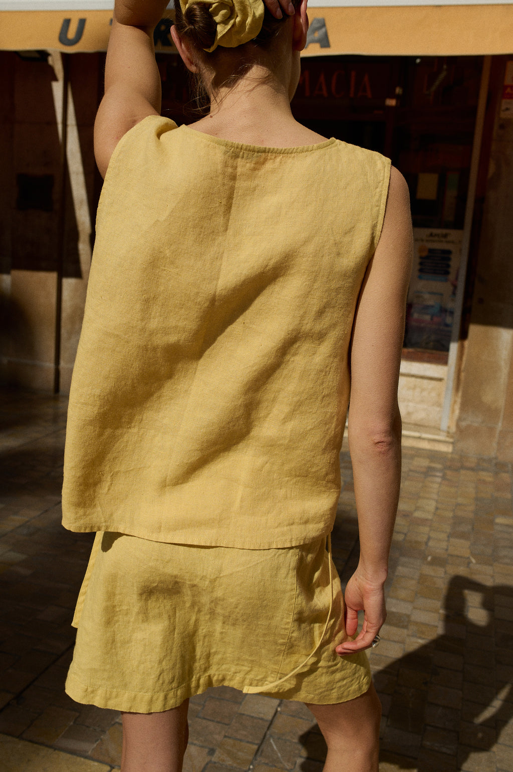 Linenfox Jess Linen Tie Top - Butter