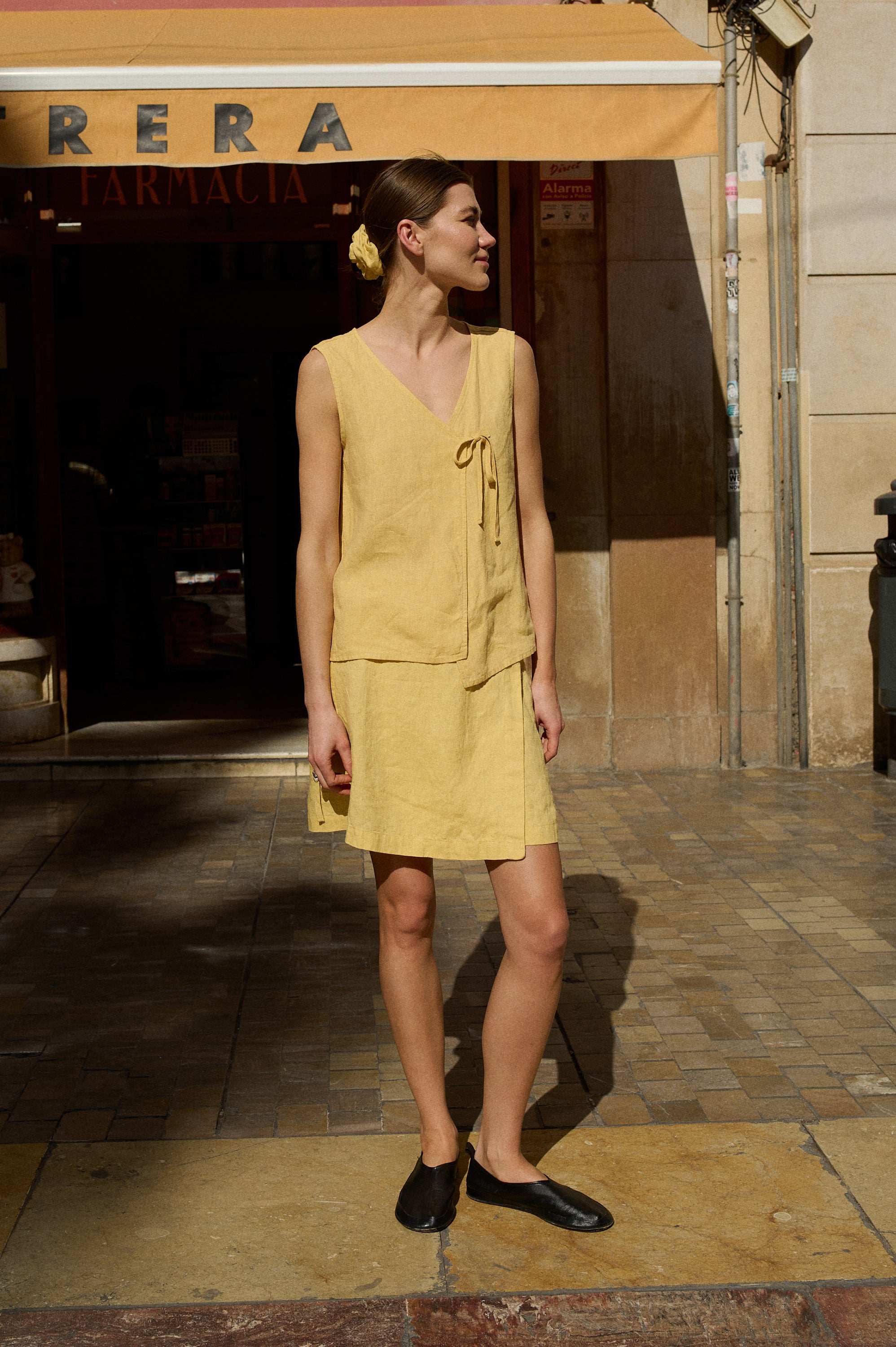 Linenfox Jess Linen Tie Top - Butter