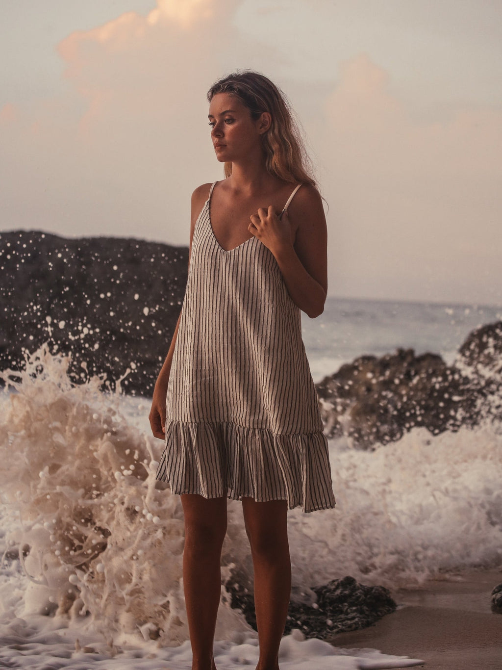 The Handloom Liv Mini Ruffle Dress