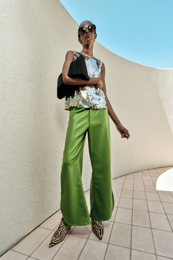 Simon Miller Livia Vegan Leather Pant - Matcha
