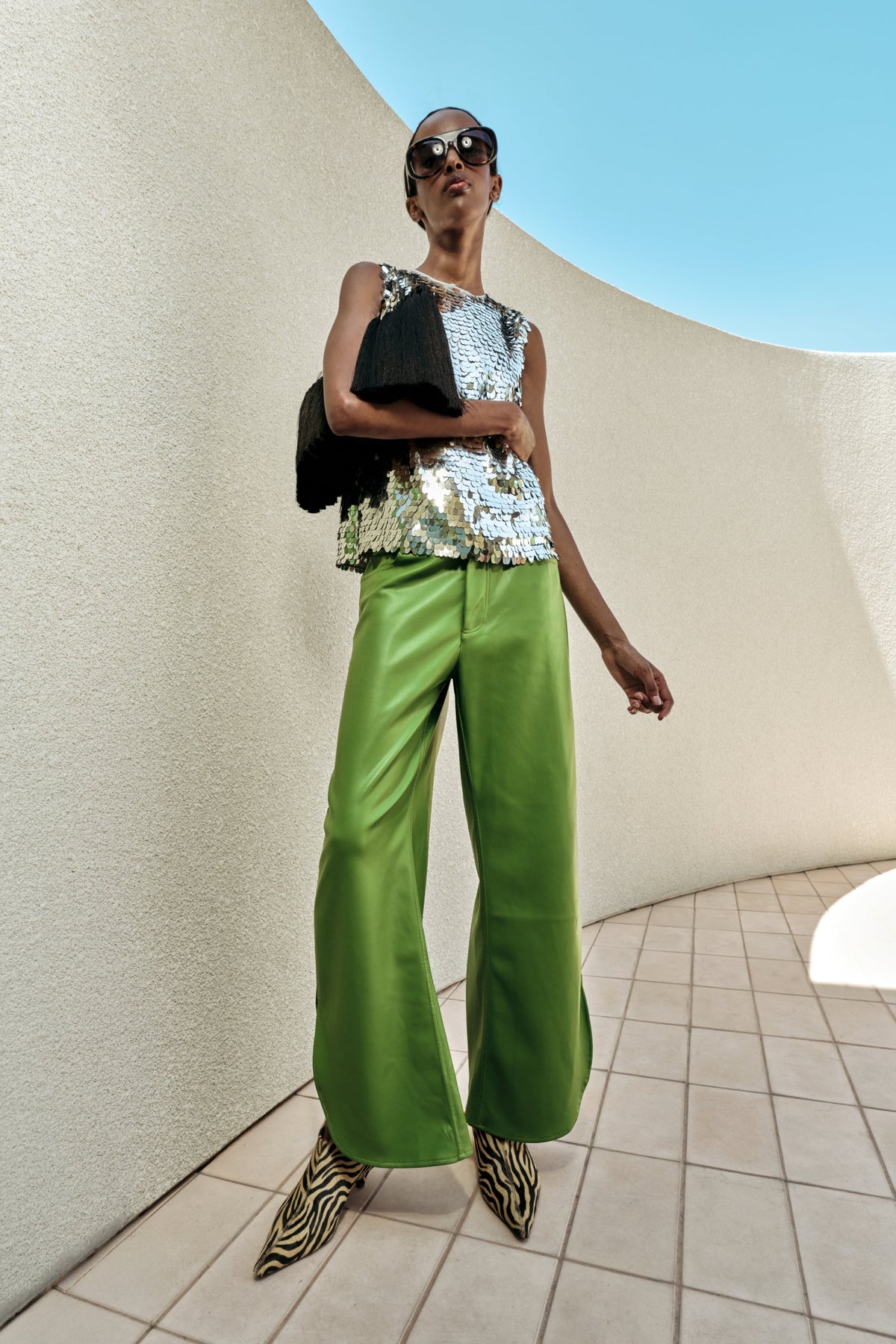 Simon Miller Livia Vegan Leather Pant - Matcha