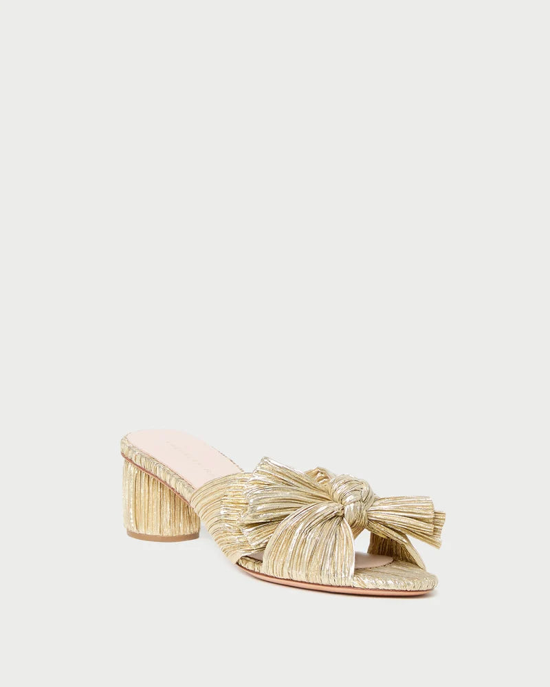 Loeffler Randall Emilia Pleated Knot Mule - Gold