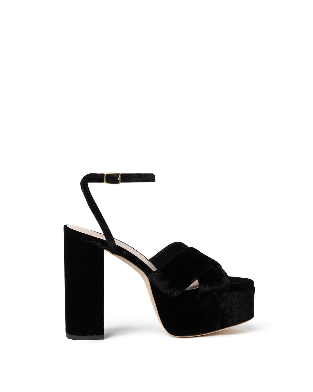 Loeffler Randall Loretta Velvet Platform Sandal - Black