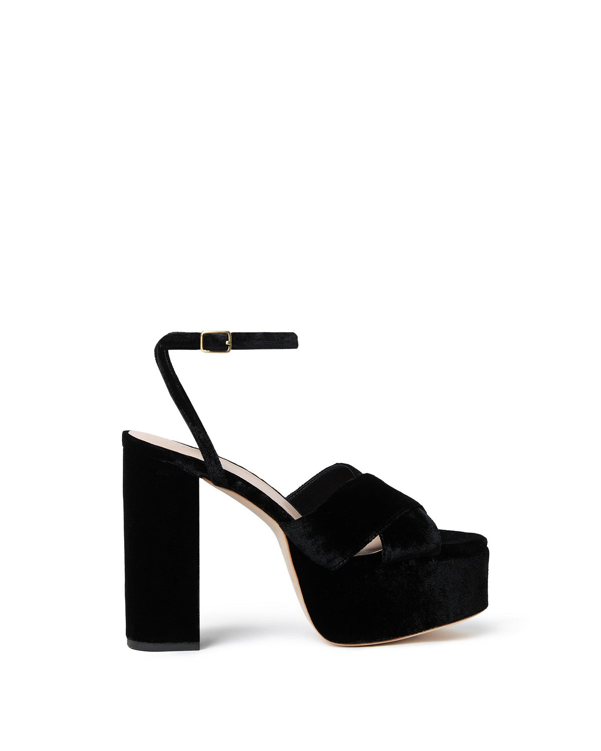 Loeffler Randall Loretta Velvet Platform Sandal - Black