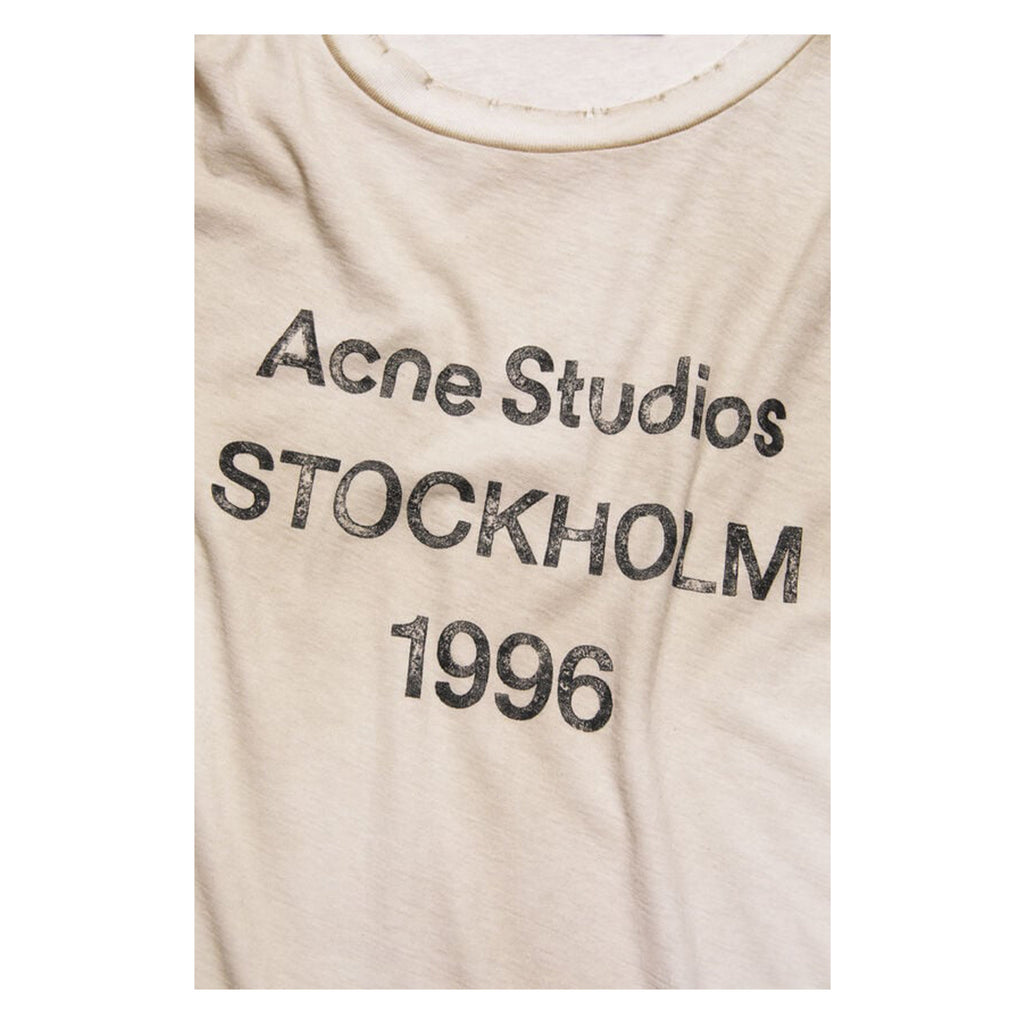 Acne Studios Logo Relaxed Fit T-Shirt - Dusty White