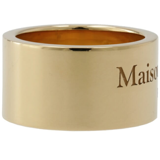Maison Margiela Logo Ring - Yellow Gold Plating Burattato