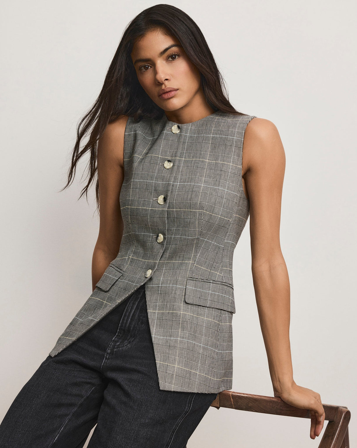 Veronica Beard Lois Linen Vest