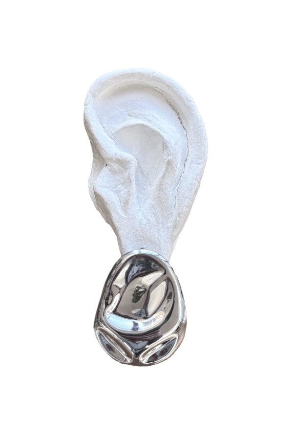 London Atelier Byproduct Silver Big Geometric Oval Earrings