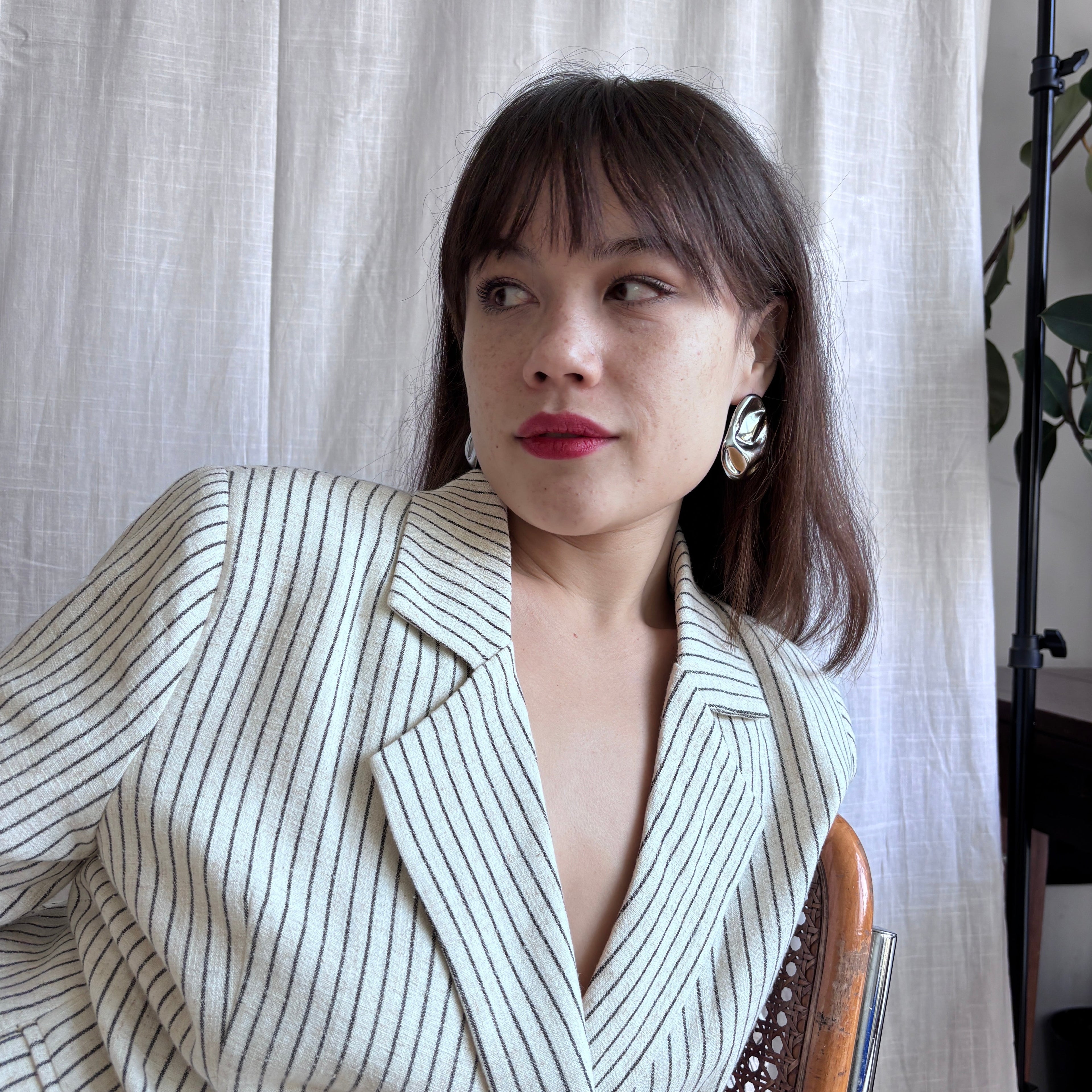 London Atelier Byproduct Silver Big Geometric Oval Earrings